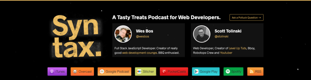 syntax.fm podcasts for developers