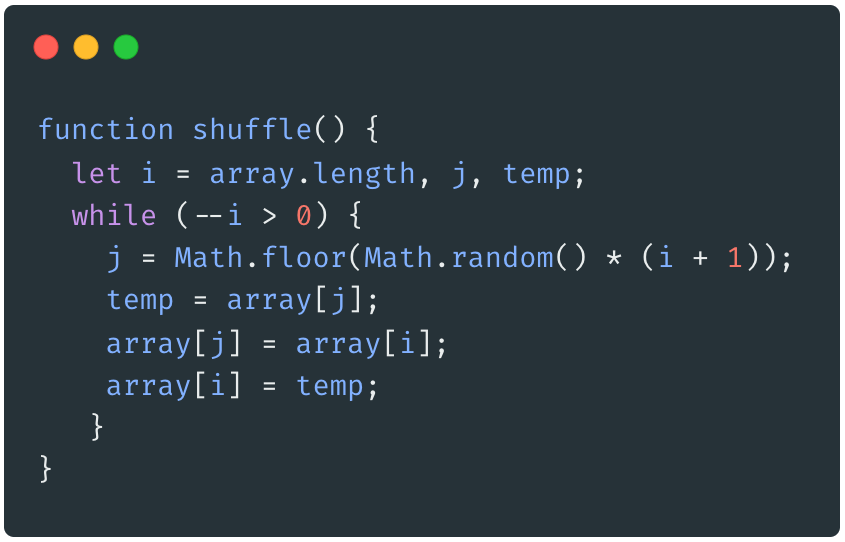 shuffle array in javascript 